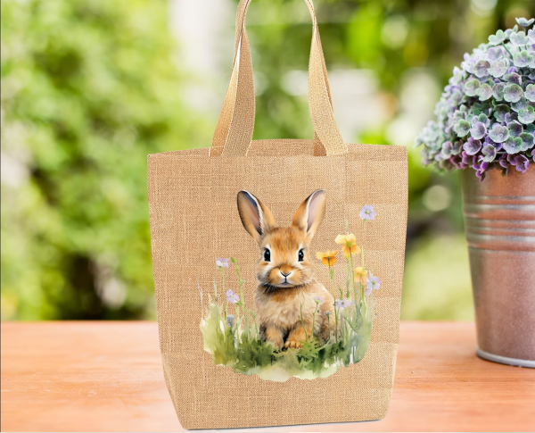 Baby Rabbit Tote Bag, Animal Bag, Personalised Tote Bag